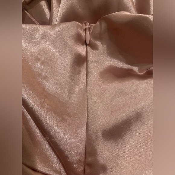 SHEIN rose colored ruched satin dress. - Picture 3 of 4